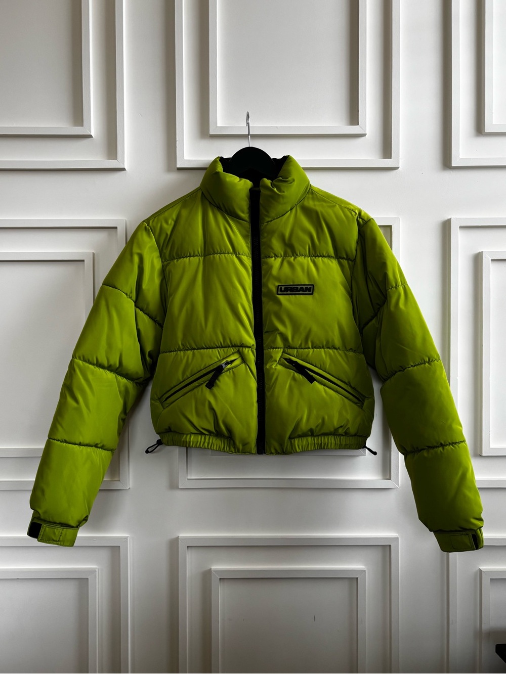 Urban Outfitters Lime Green Reflective Puffer Jacket